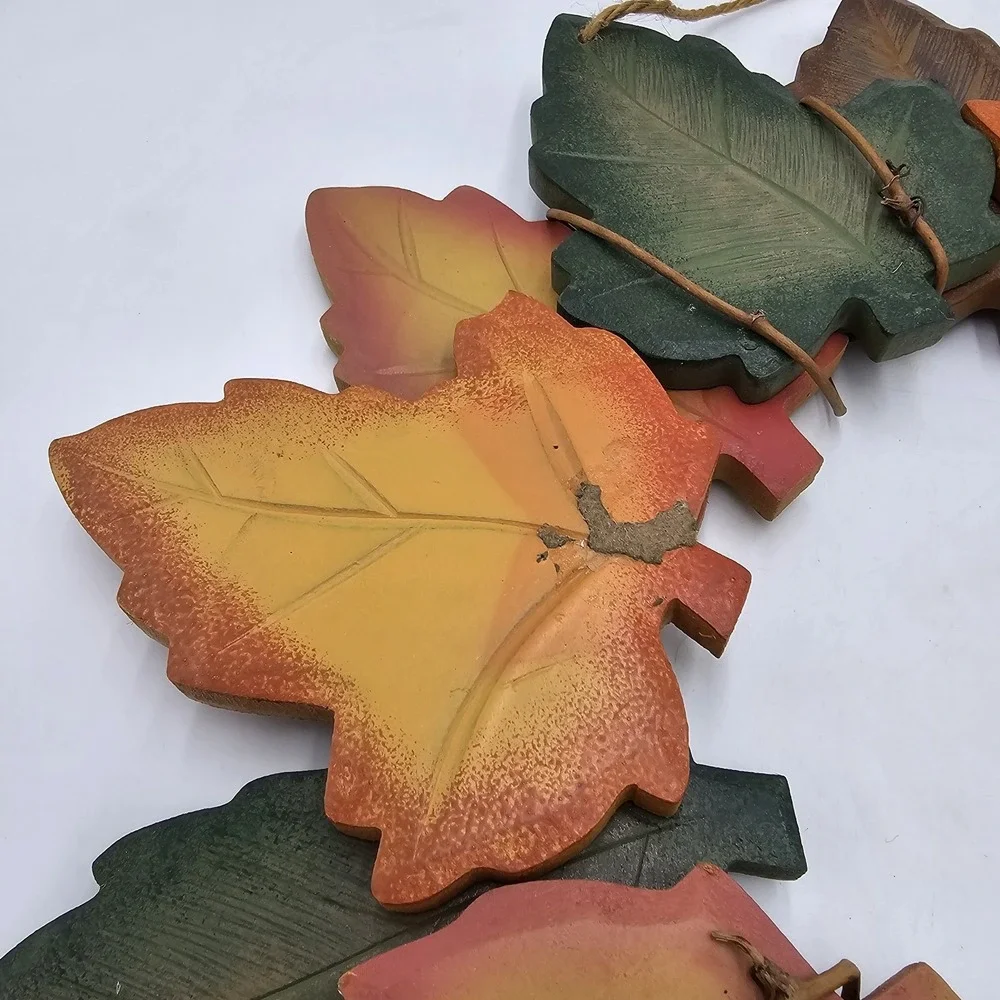 Fall Wreath Autumn Leaf Leaves Wall Door Hanging Farmhouse Country Cottage 14.5